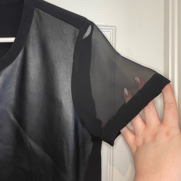 CALVIN KLEIN faux leather tshirt - Picture 5 of 6